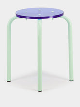 Green Acrylic Glass and Steel Stool