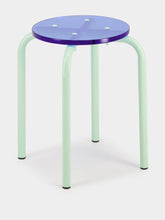 Laurent Badier Green Acrylic Glass and Steel Stool