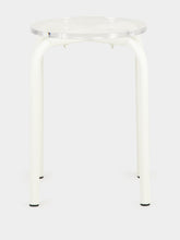 Laurent Badier White Acrylic Glass and Steel Stool