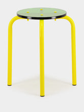 Laurent Badier Yellow Acrylic Glass and Steel Stool