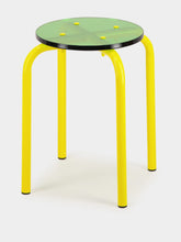 Laurent Badier Yellow Acrylic Glass and Steel Stool