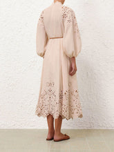 Zimmermann Cream Wylie Embroidered Billow Dress