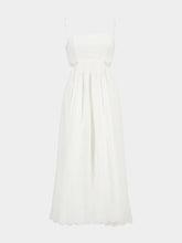 Zimmermann Ivory Scallop Linen Midi Dress with Straps