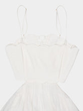 Zimmermann Ivory Scallop Linen Midi Dress with Straps