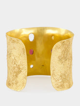 Maria João Bahia Gold Cuff Bracelet with Amethyst and Citrine