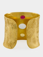 Maria João Bahia Gold Cuff Bracelet with Rubellite and Amethyst