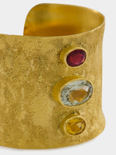 Maria João Bahia Gold Cuff Bracelet with Rubellite and Amethyst