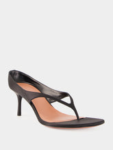 Amina Muaddi Black Alexandra Thong Slipper 60 Satin