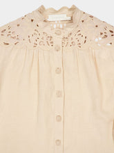 Zimmermann Cream Wylie Embroidered Linen Blouse