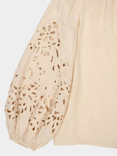 Zimmermann Cream Wylie Embroidered Linen Blouse