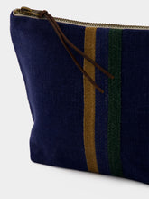 Libeco Blue and Green Linen Pouch Etui