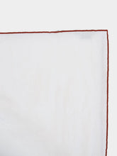 Maison de Vacances White and Clay Mimi Canvas Tablecloth