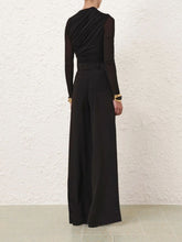 Zimmermann Black Illustration Gathered Bodysuit