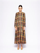Paula Gray Dreamframe Print Printed Silk Twill A-Line Dress