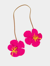 Sensi Studio Bag Charm Hibiscus in Fuchsia Pink