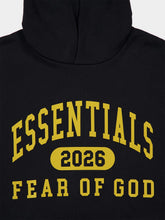 Fear Of God Essentials Vintage Black Classic Fleece Hooded Sweatshirt