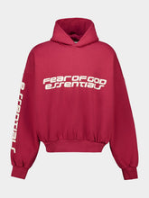 Fear Of God Essentials Crimson Cropped Relaxed Hooded Sweatshirt
