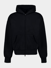 Fear Of God Essentials Jet Black Zip-Up Hooded Sweatshirt i
