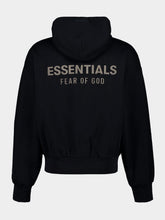 Fear Of God Essentials Jet Black Zip-Up Hooded Sweatshirt i