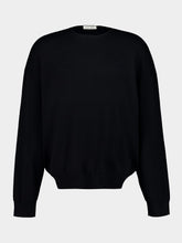 Fear Of God Essentials Jet Black Sweater Crewneck Knit in Merino Wool