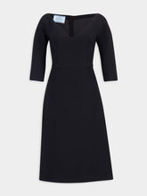 Prada Black Silk-Blend V-Neck Midi Dress