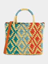 Sensi Studio Canasta Patterned Medium Handbag with Leather Strap