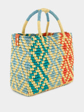 Sensi Studio Canasta Patterned Medium Handbag with Leather Strap