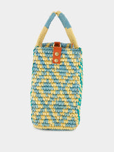 Sensi Studio Canasta Patterned Medium Handbag with Leather Strap