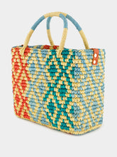 Sensi Studio Canasta Patterned Medium Handbag with Leather Strap