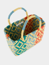 Sensi Studio Canasta Patterned Medium Handbag with Leather Strap