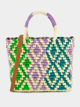 Canasta Patterned Medium Handbag with Leather Strap