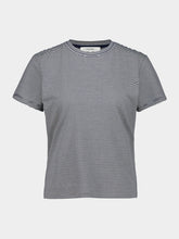 Frame Navy Striped Cotton Crewneck T-Shirt