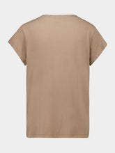 James Perse Coffee Brown Deep V-Neck Cotton T-Shirt