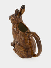 Quail Ceramics Brown Hand-Painted Stoneware Hare Jug