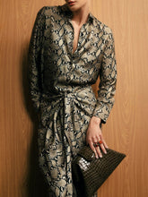 Paula Ivy Snakeskin Wrap Skirt in Printed Silk Twill
