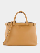 Prada Caramel Medium Leather Handbag with Double Belt