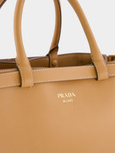 Prada Caramel Medium Leather Handbag with Double Belt
