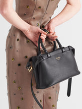 Prada Black Small Leather Handbag With Buckle Straps