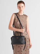 Prada Black Small Leather Handbag With Buckle Straps