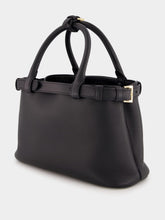 Prada Black Small Leather Handbag With Buckle Straps