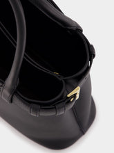 Prada Black Small Leather Handbag With Buckle Straps