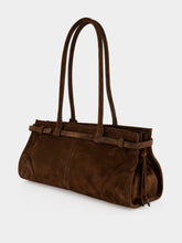 Prada Cocoa Brown Bonnie Medium Suede Handbag