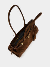 Prada Cocoa Brown Bonnie Medium Suede Handbag