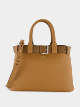 Prada Caramel Buckle Medium Leather Handbag