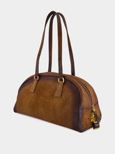 Prada Cocoa Brown Suede Medium Bowling Bag
