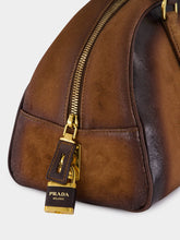 Prada Cocoa Brown Suede Medium Bowling Bag