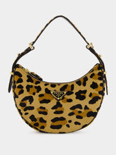 Prada Leopard Print Arqué Leather Shoulder Bag