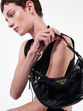 Prada Black Arqué Naplak Leather Shoulder Bag