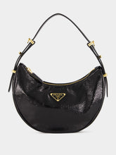 Prada Black Arqué Naplak Leather Shoulder Bag