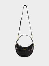 Prada Black Arqué Naplak Leather Shoulder Bag